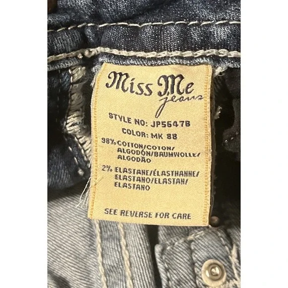 Miss Me Blue Boot Cut Jeans with Silver Embellishments - Picture 6 of 12
